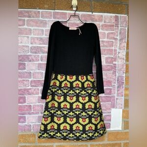 Traffic People jacquard floral skater dress size small